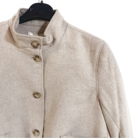 Cotelac Wool Blend Tan Boxy Short Jacket With Mandarin Collar Size 2/US8 ($435) - Picture 4 of 13